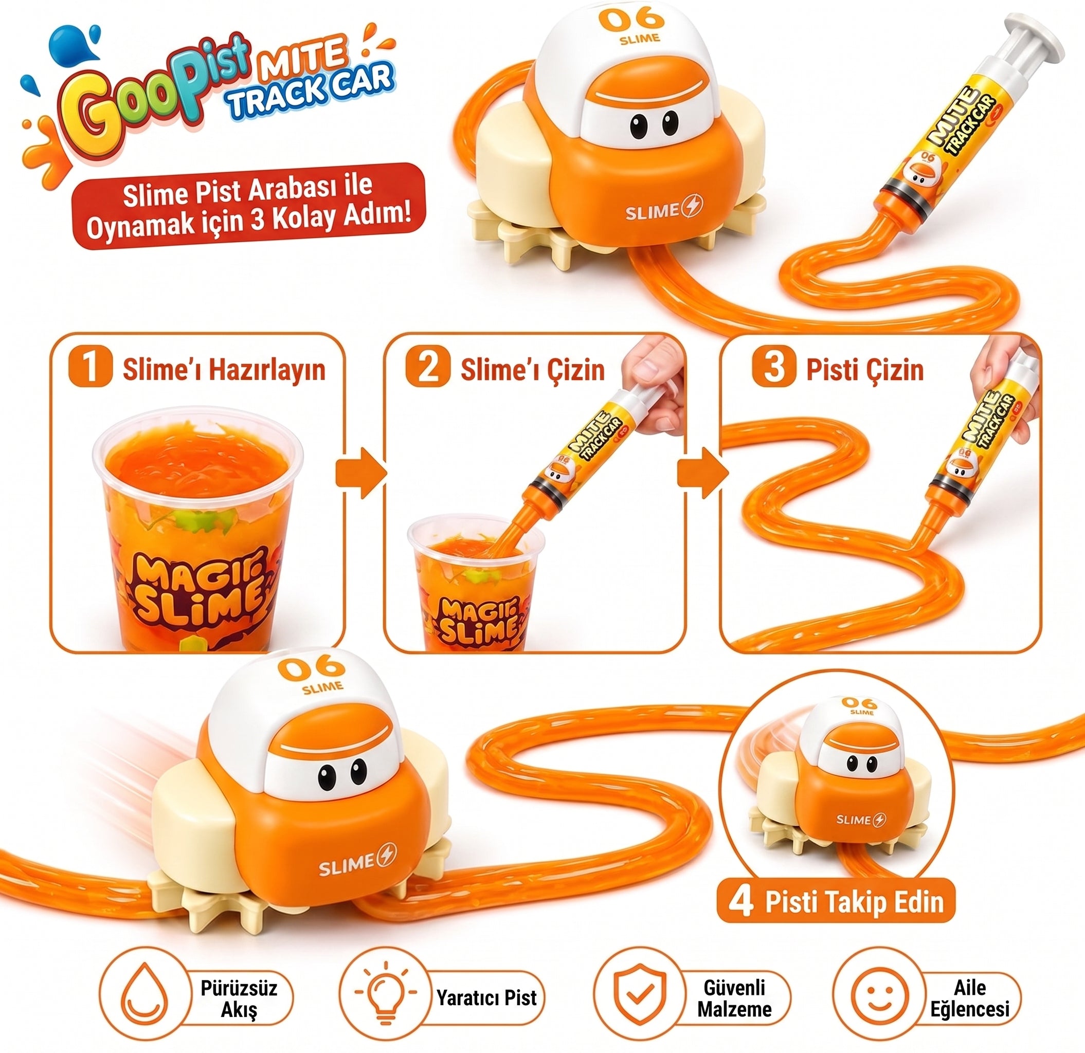 GooPist Sihirli Slime Araba Yolu Seti